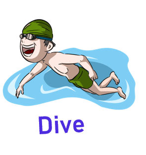 Dive 10 Action words with pictures and sentences