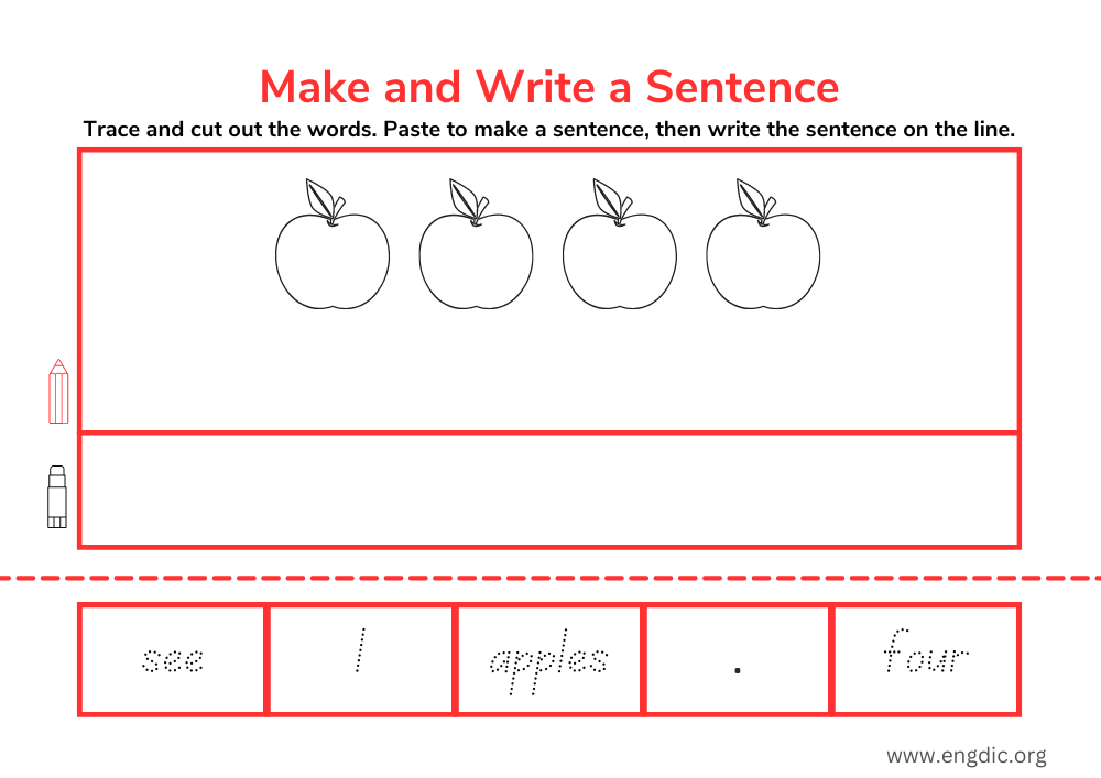 Fruit Build a Sentence Writing Structure Worksheet 1