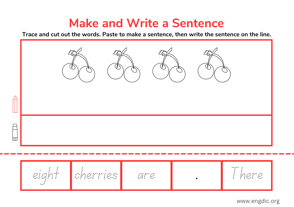 Fruit Build a Sentence Writing Structure Worksheet 4