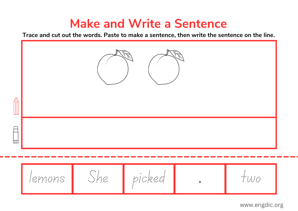 Fruit Build a Sentence Writing Structure Worksheet 5
