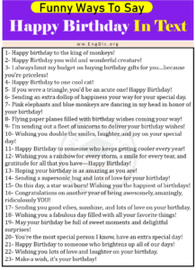 30+ Funniest Ways To Say Happy Birthday Through Text - EngDic