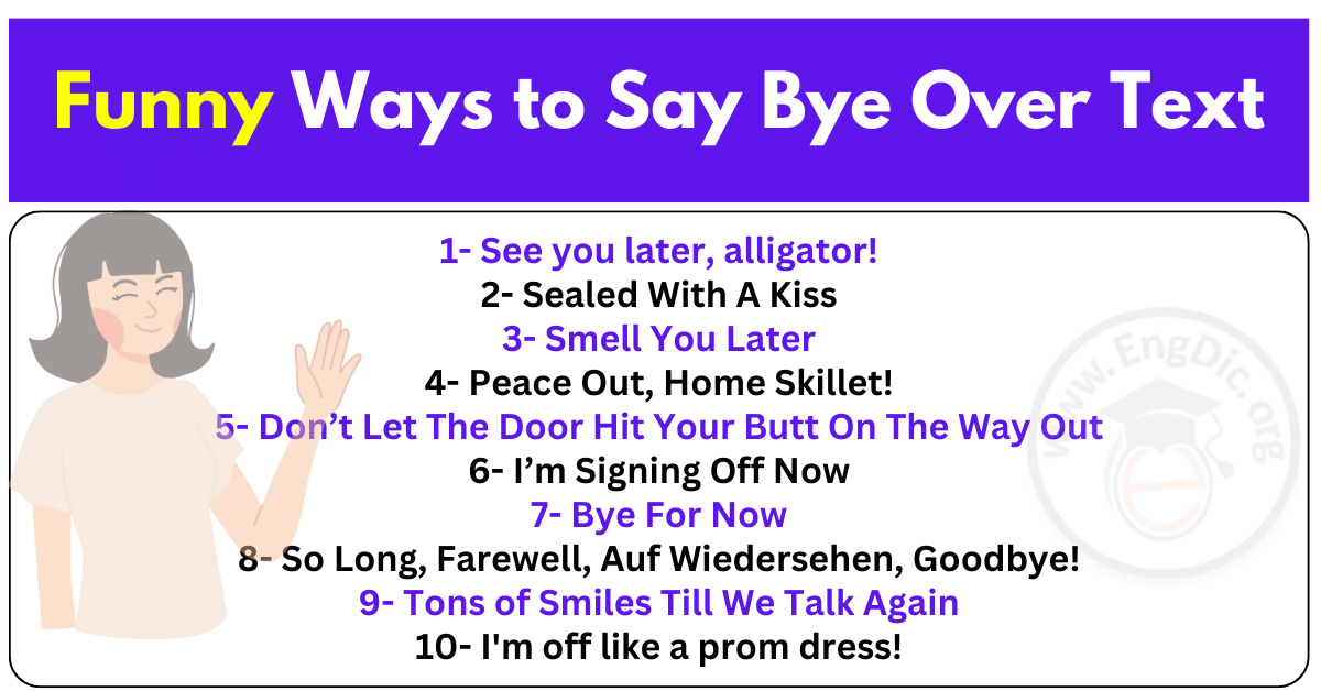 50+ Funny Ways to Say Bye Over Text - EngDic