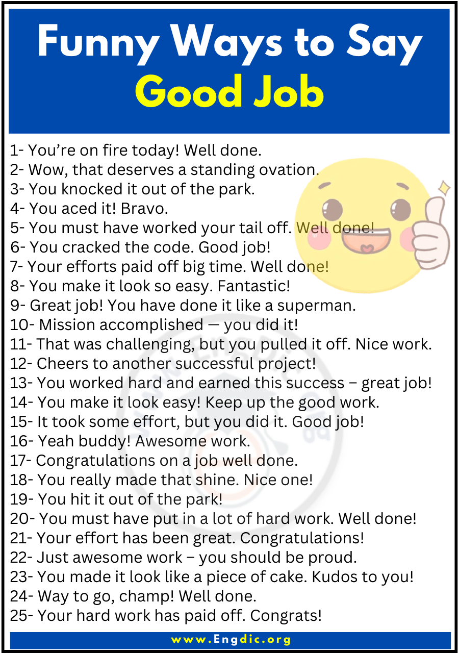 Funny Ways to Say Good Job 2