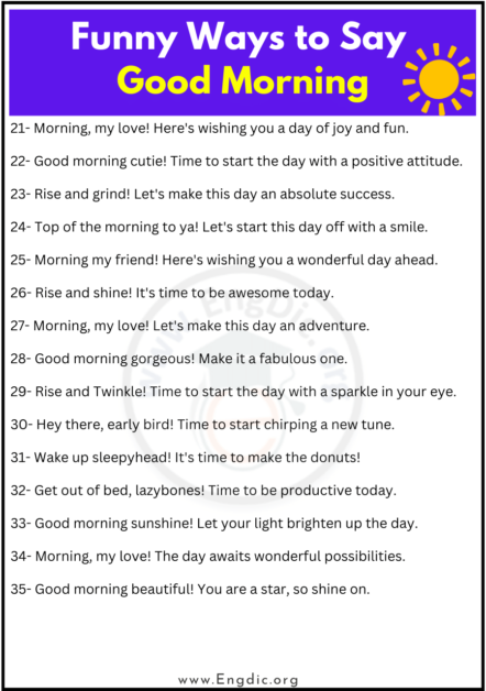 100+ Funny Ways to Say Good Morning - EngDic