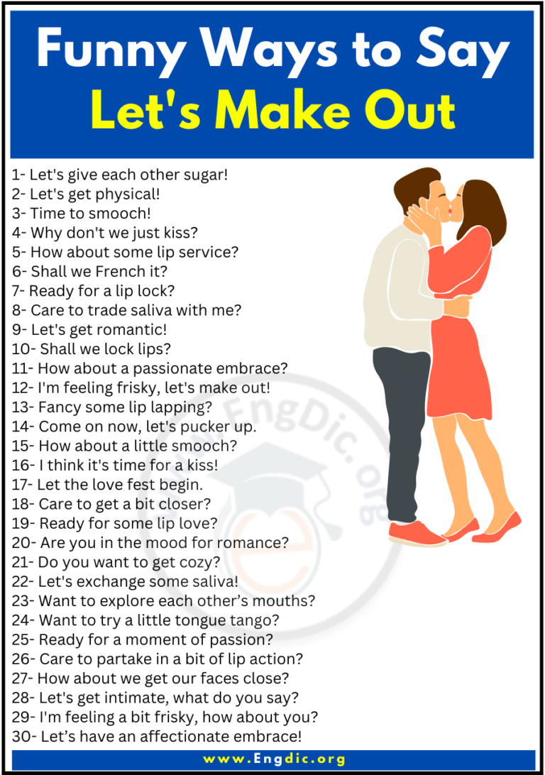 30+ Funny Ways To Say Let's Make Out EngDic