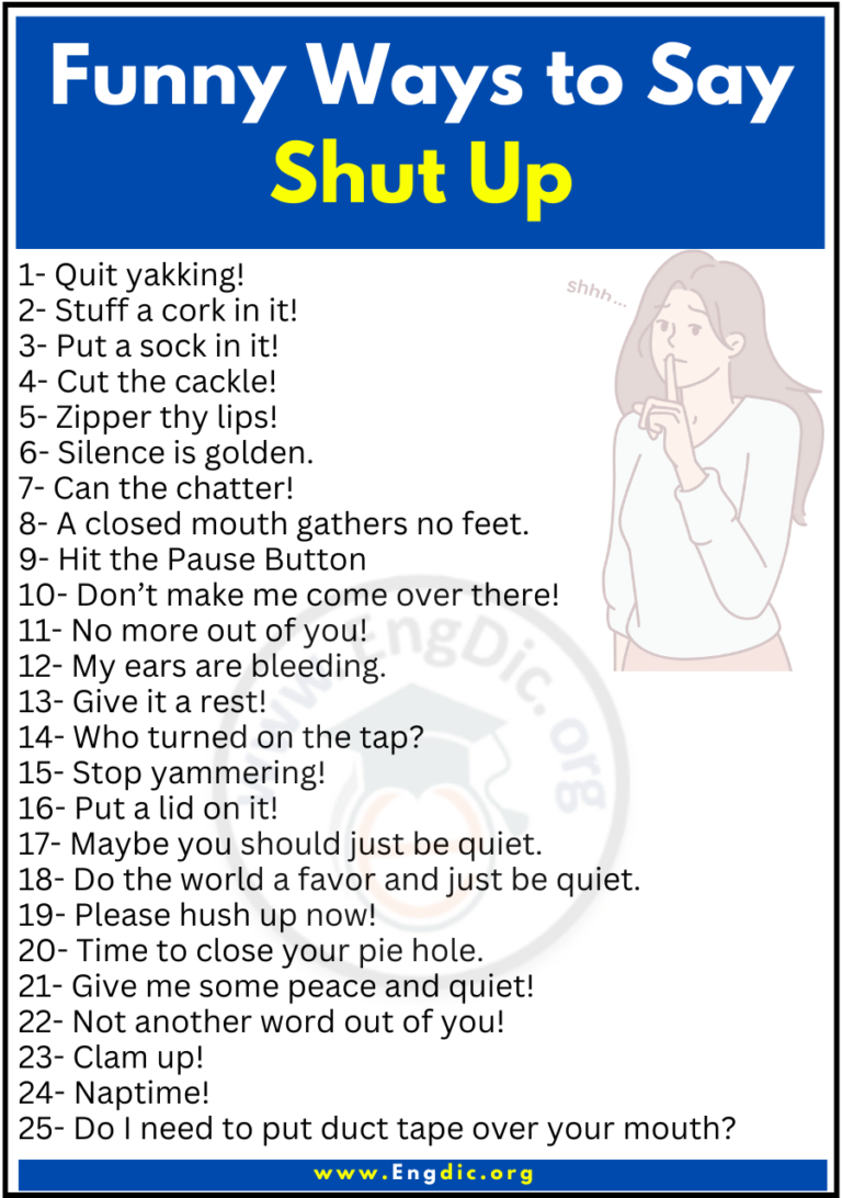 50+ Funny Ways to Say Shut Up - EngDic