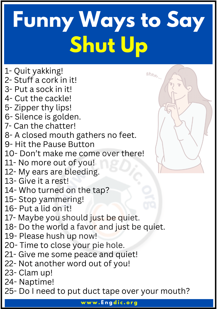 Funny Ways to Say Shut Up 2