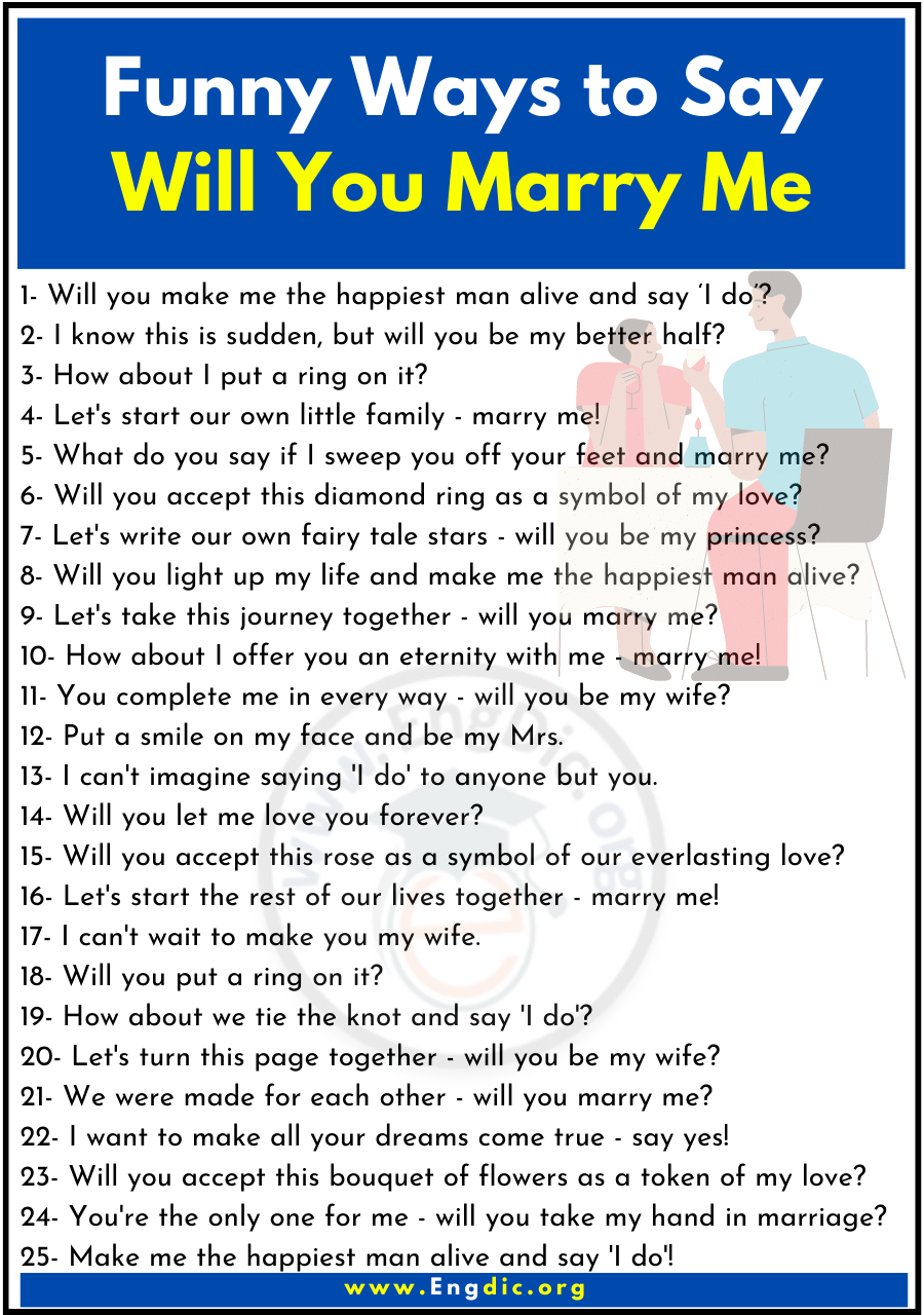 Funny Ways to Say Will You Marry Me 1