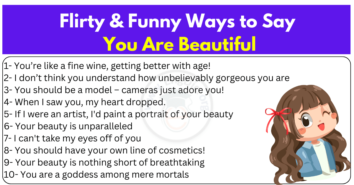 50+ Flirty & Funny Ways to Say You Are Beautiful - EngDic