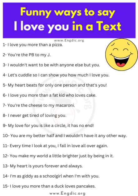 100 Secret & Funny Ways To Say I Love You - EngDic