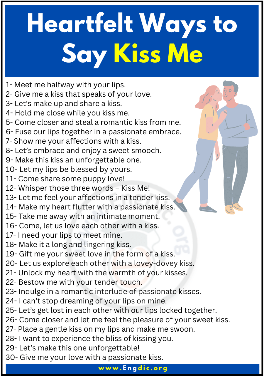 Heartfelt Ways to Say Kiss Me