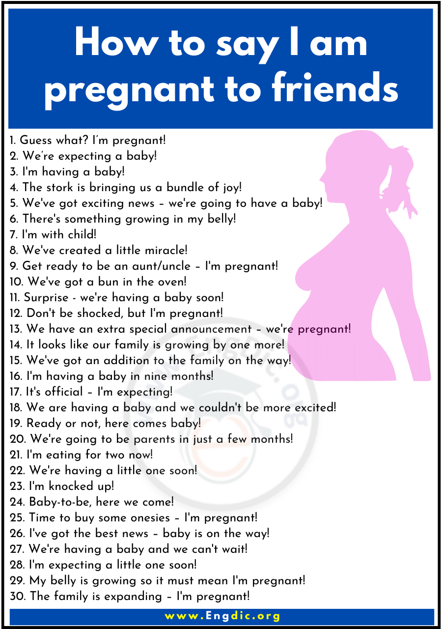 How to say I am pregnant to friends