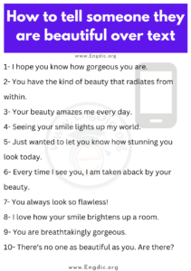 Gorgeous Ways To Tell Someone They Are Beautiful Engdic