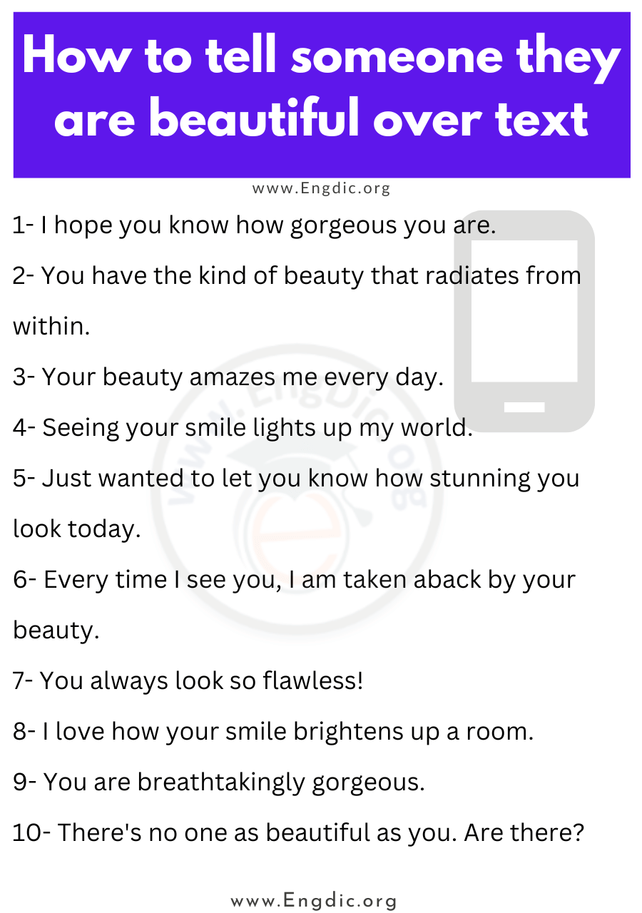 How to tell someone they are beautiful over text