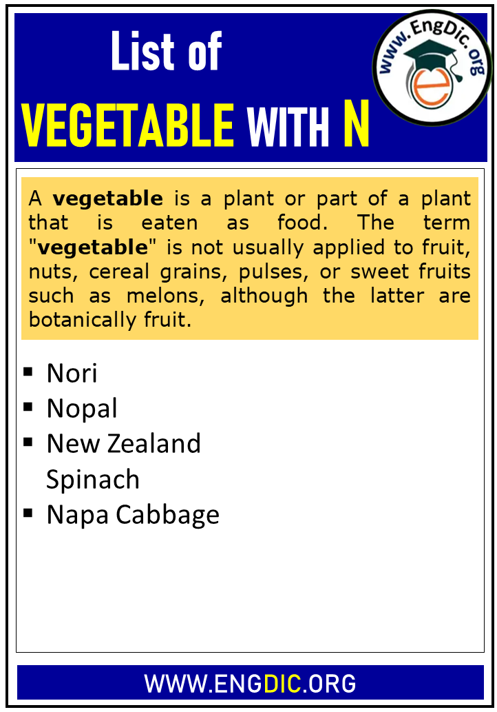 List of VEGETABLE WITH N