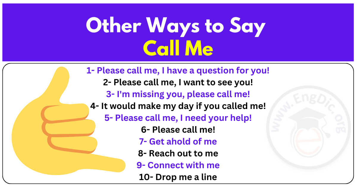 20 Other Ways To Say Call Me EngDic