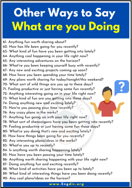 120+ Other Ways to Say What Are You Doing - EngDic