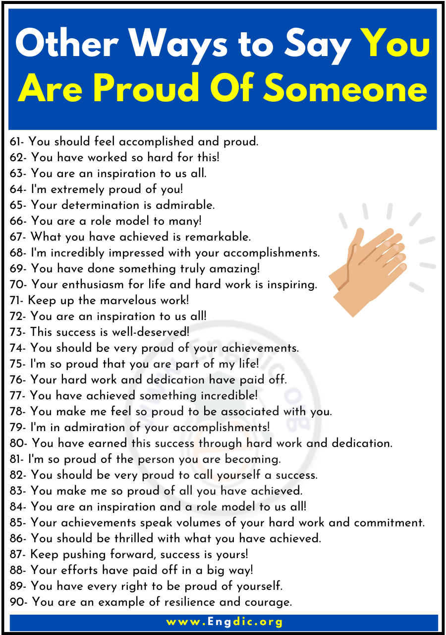 Other Ways to Say You Are Proud Of Someone 3