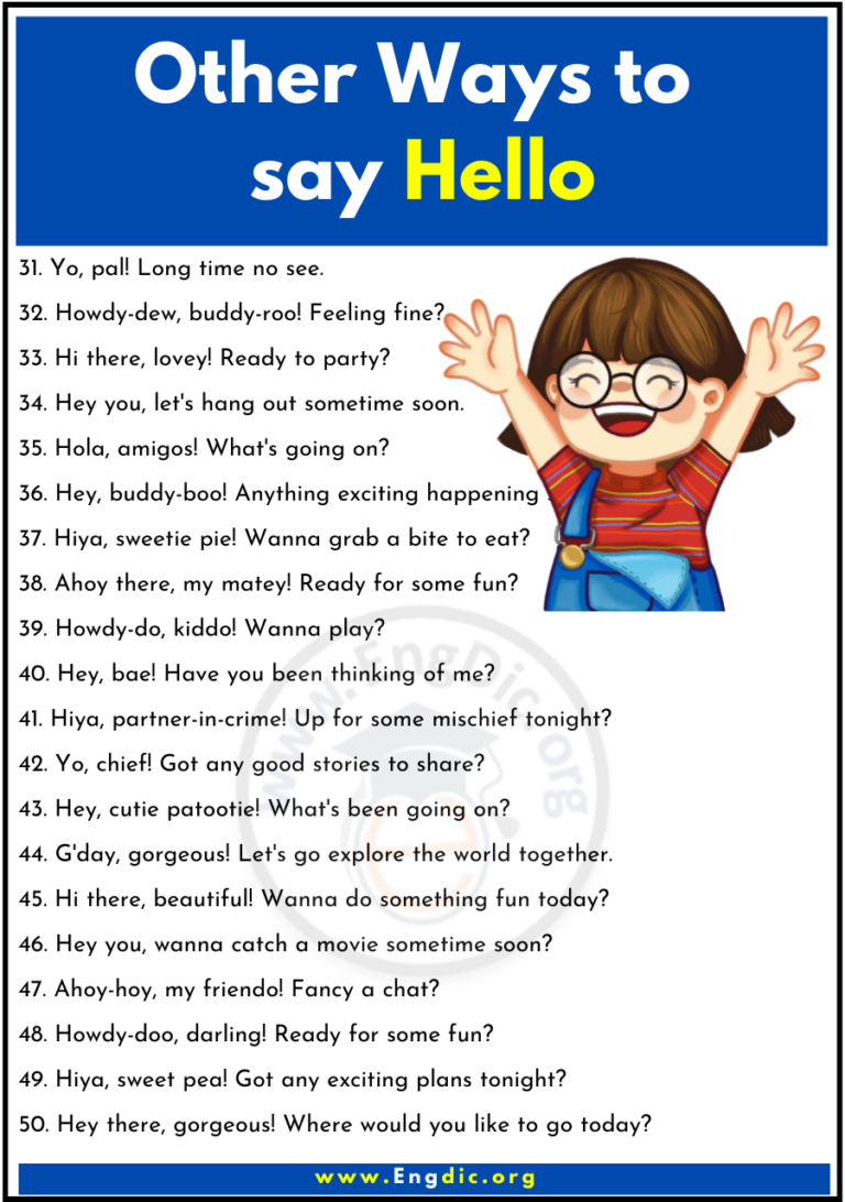 220+ Other Different Ways To Say Hello - EngDic