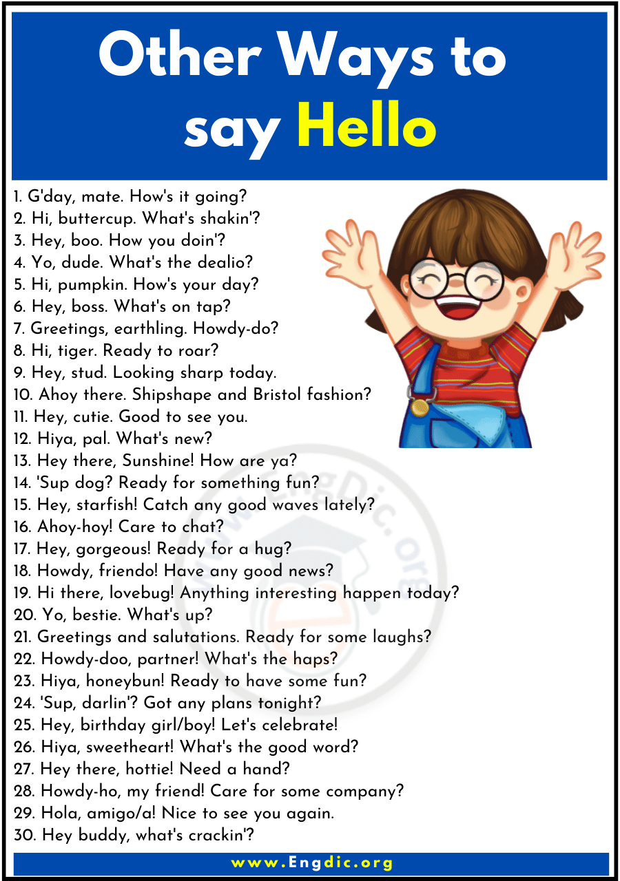Other Ways to say Hello