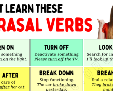 100 Phrasal Verbs List in English & Meaning