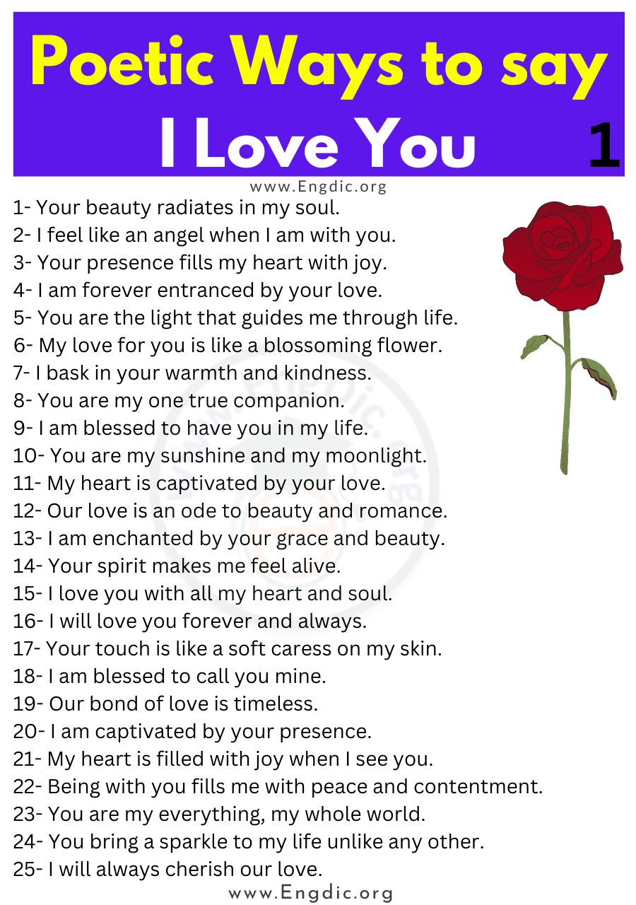 Poetic Ways to say I Love You 1