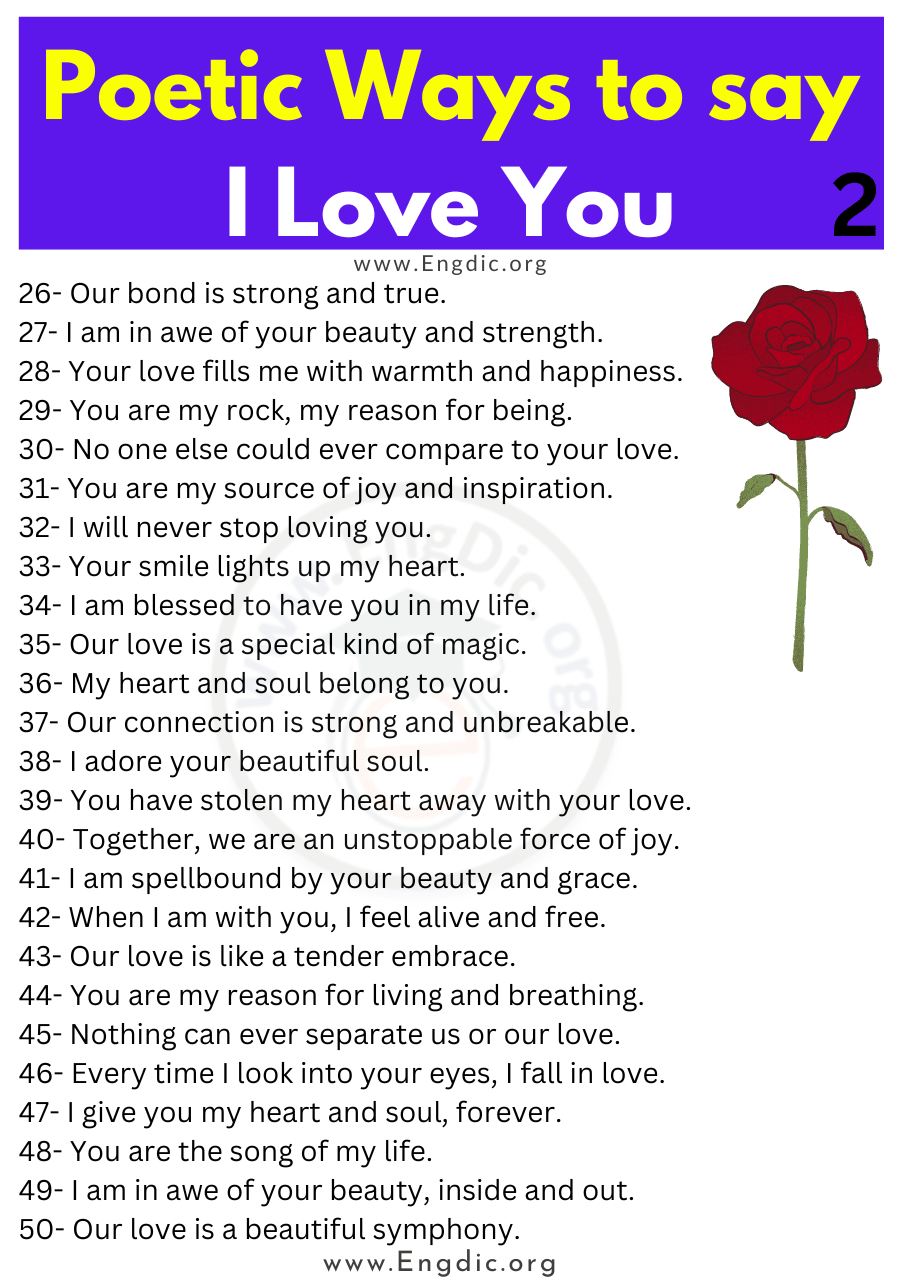 Poetic Ways to say I Love You 2