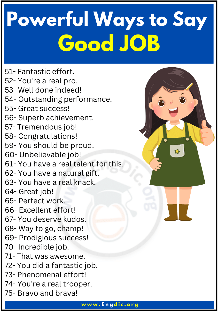 Powerful Ways to Say Good JOB 4