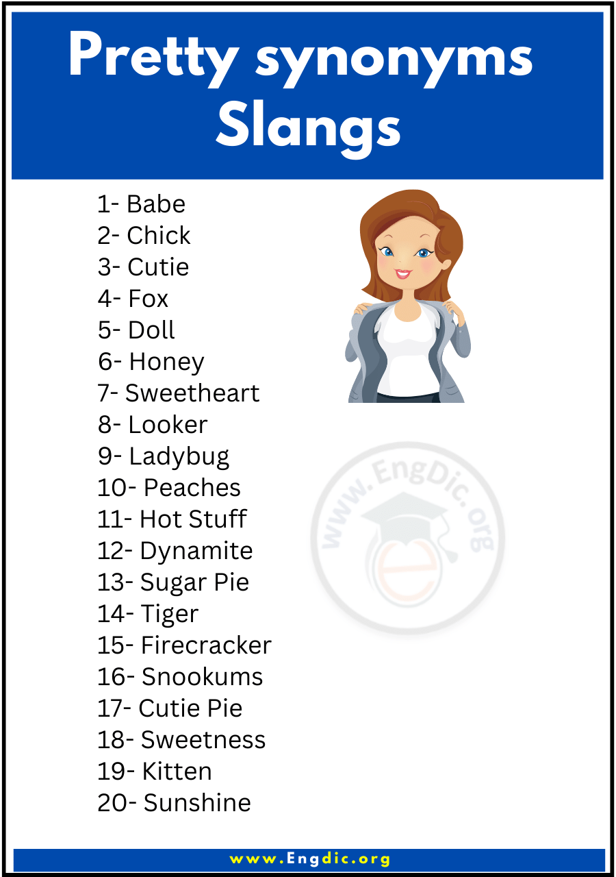 Pretty synonyms Slangs