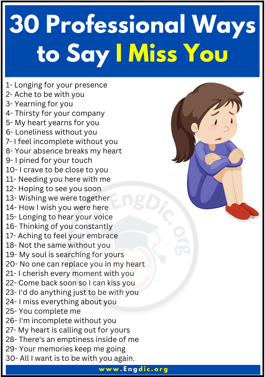 Professional Ways to say i miss you