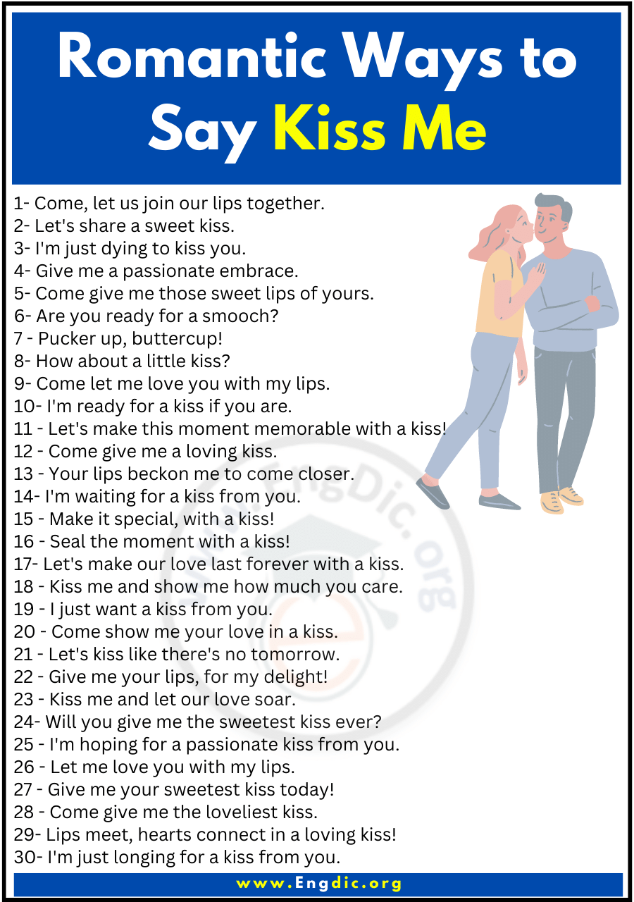 Romantic Ways to Say Kiss Me