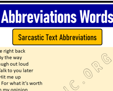 45 Shortcut Words in Chat, Sarcastic Text Abbreviations