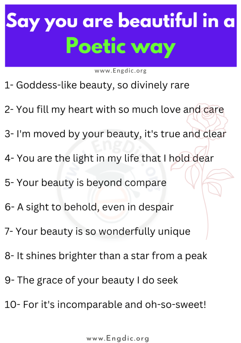 100 Gorgeous Ways To Tell Someone They Are Beautiful EngDic