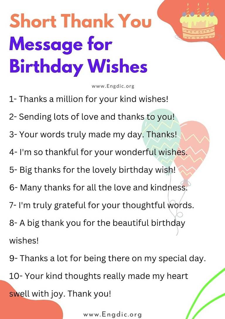 50 Unique Ways to Say Thank You for Birthday Wishes - EngDic