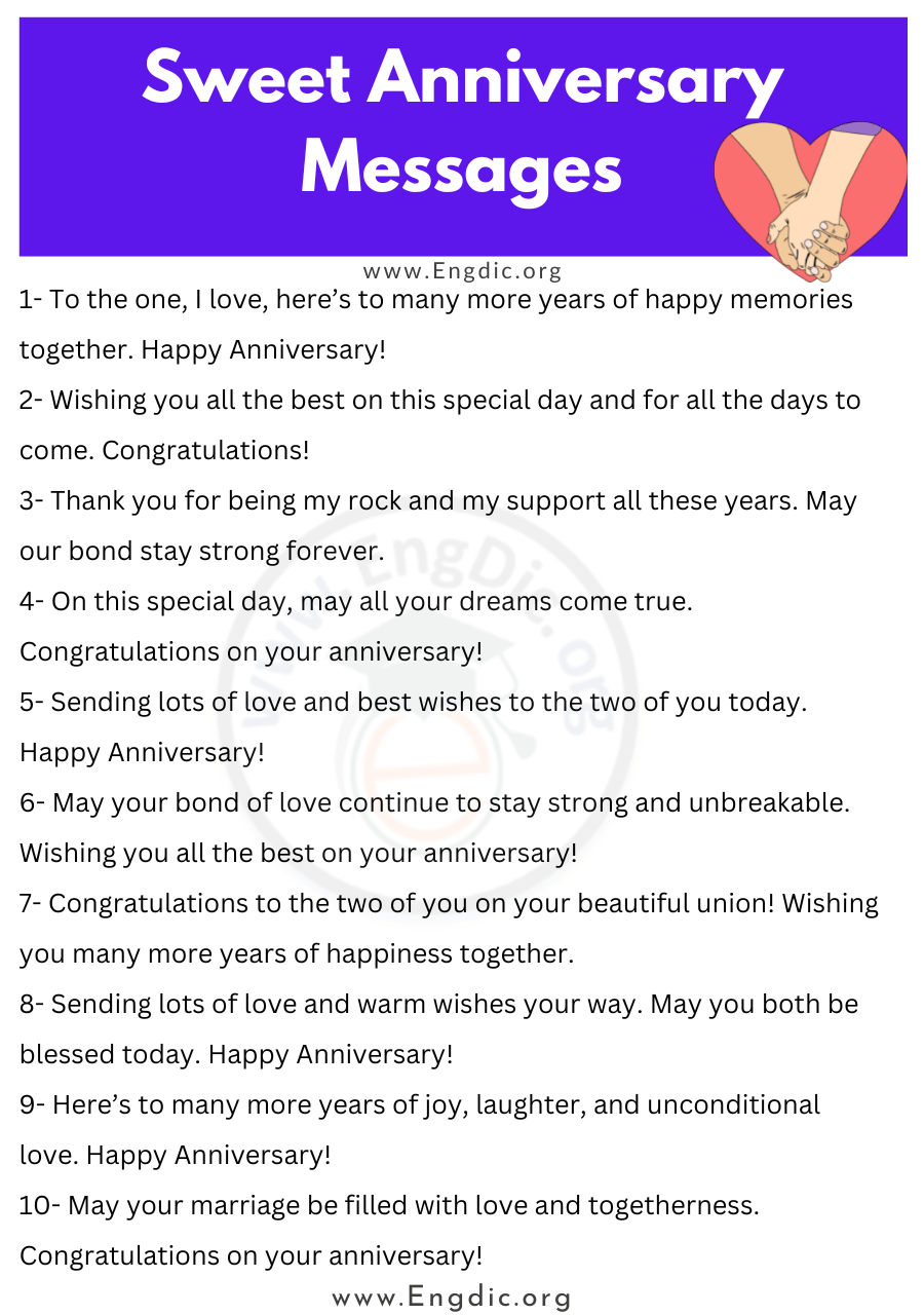 Sweet Anniversary Messages