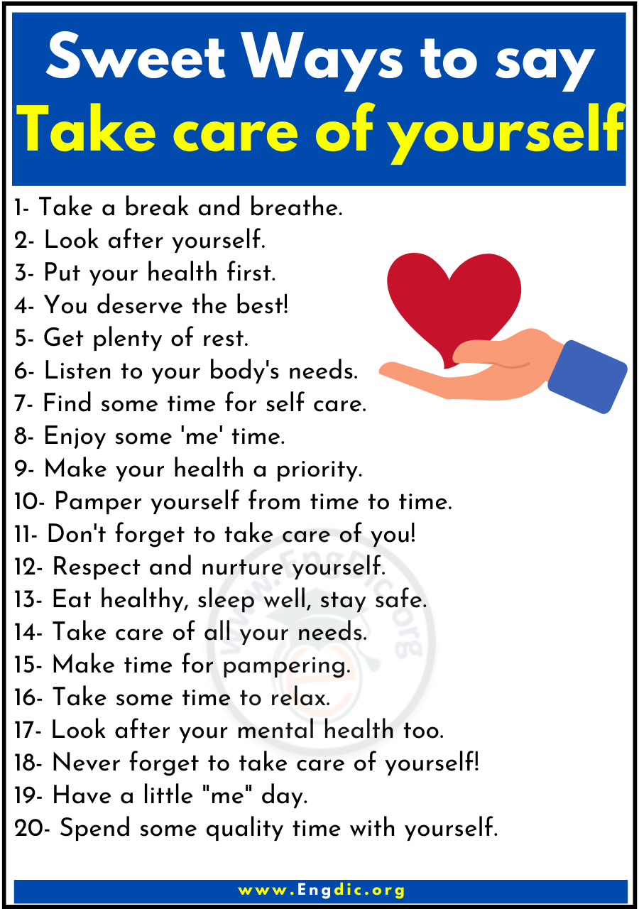 Sweet Ways to say Take care of yourself