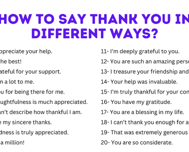 How To Say Thank You In Different Ways?