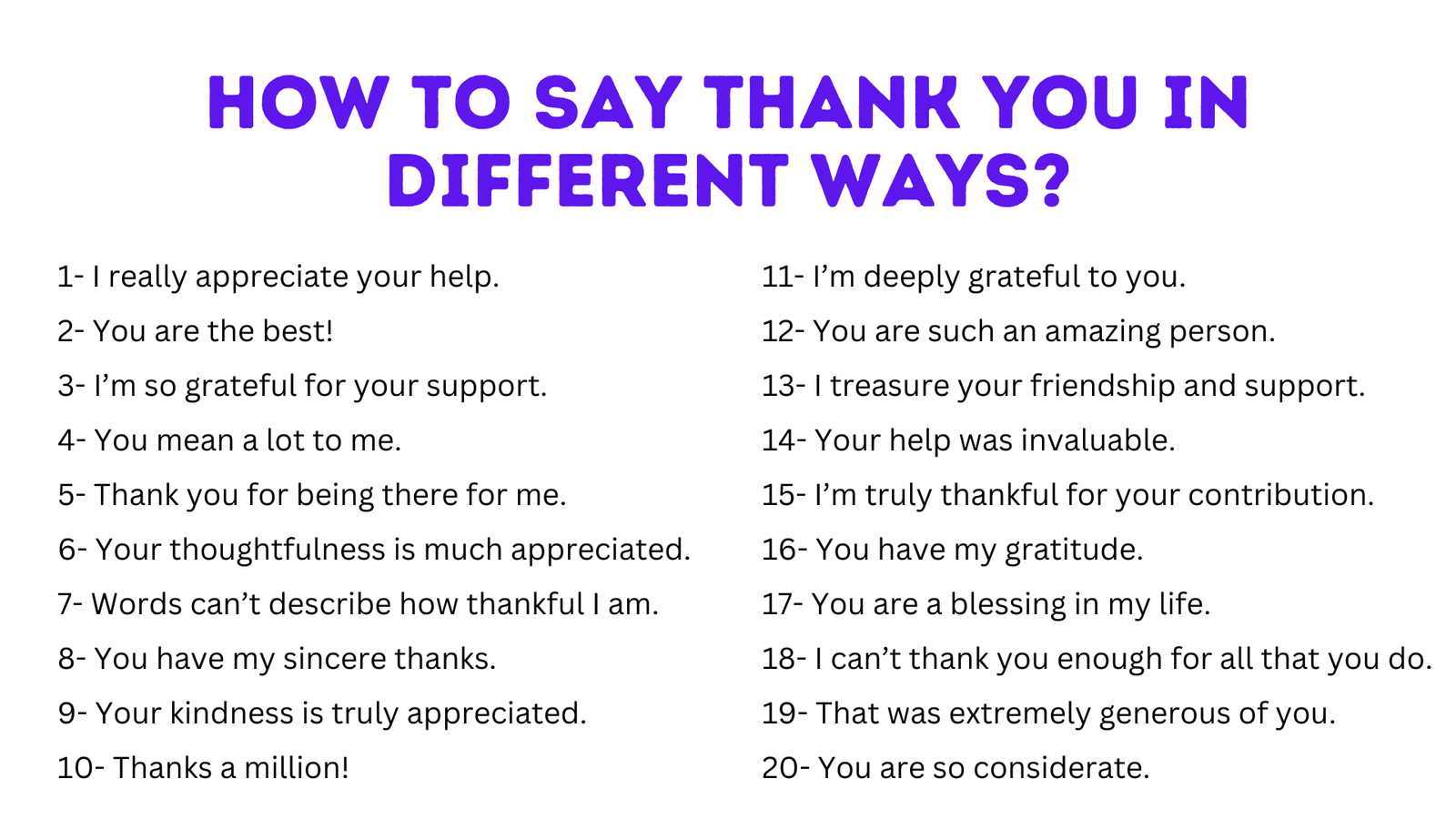 How To Say Thank You In Different Ways? - EngDic