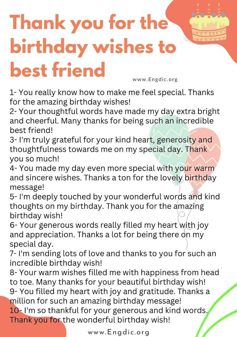 50 Unique Ways to Say Thank You for Birthday Wishes - EngDic