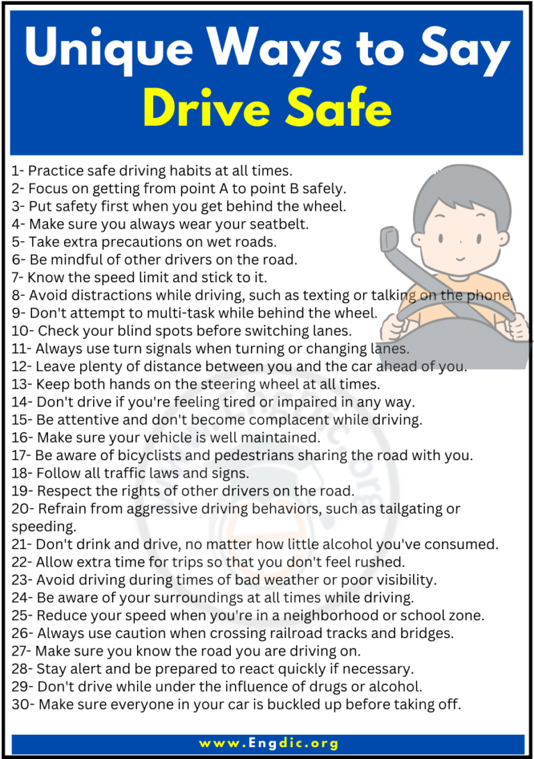 30-unique-ways-to-say-drive-safe-engdic