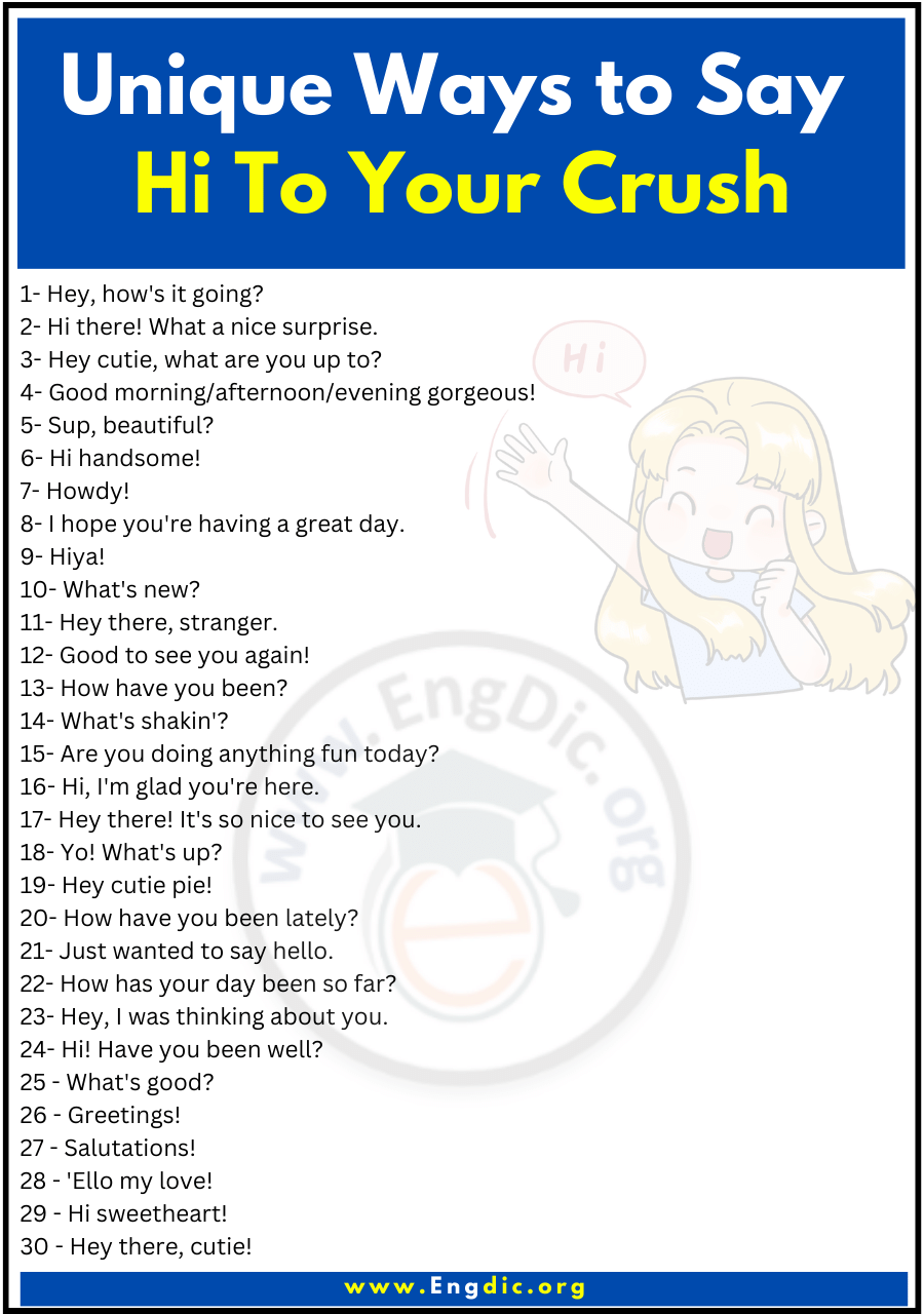 Unique Ways to Say Hi To Your Crush 2