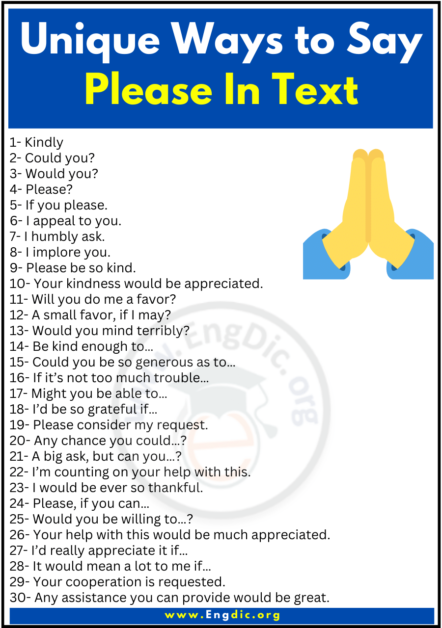 30+ Unique Ways to Say Please In Text - EngDic