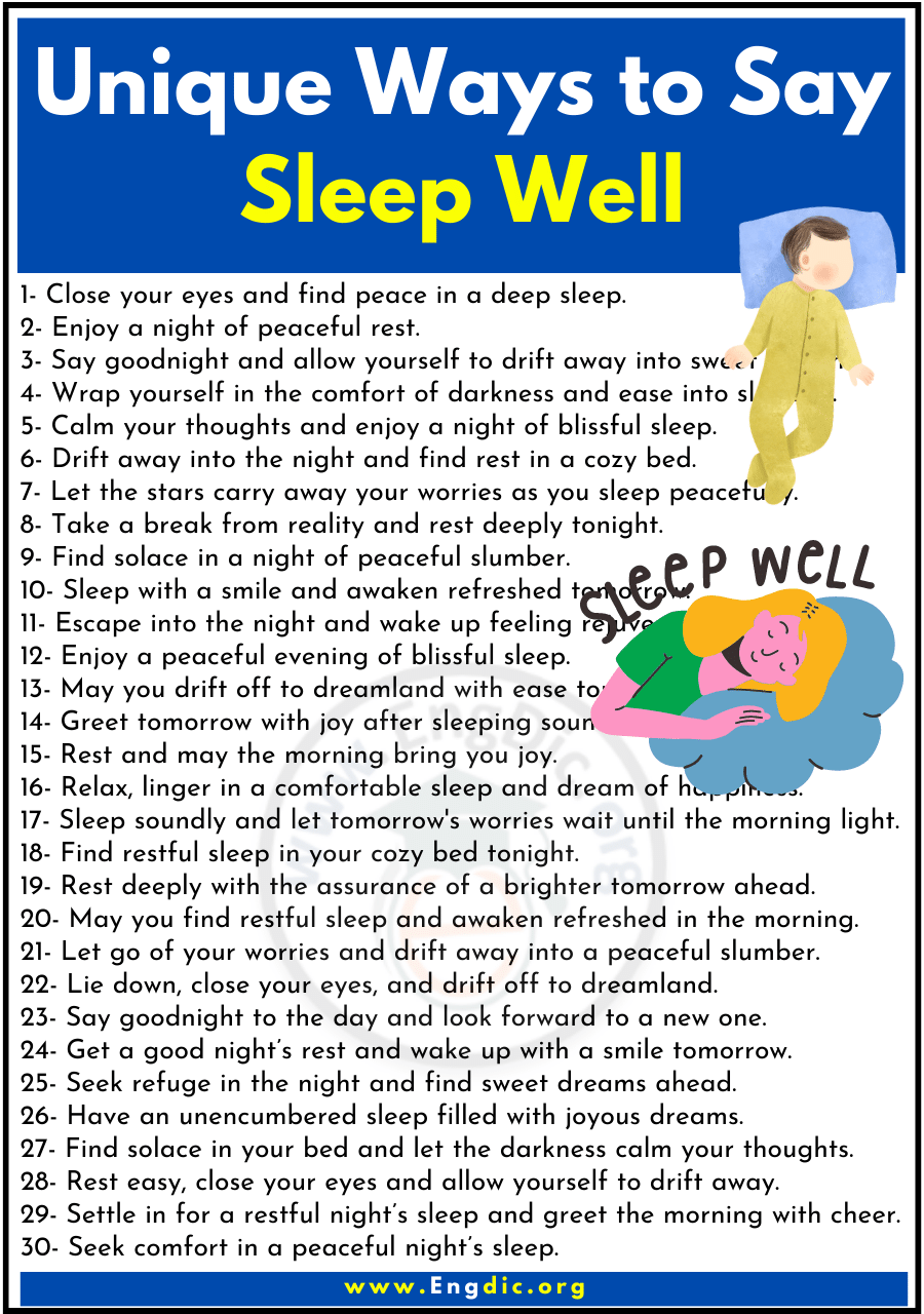 Unique Ways to Say Sleep Well 1