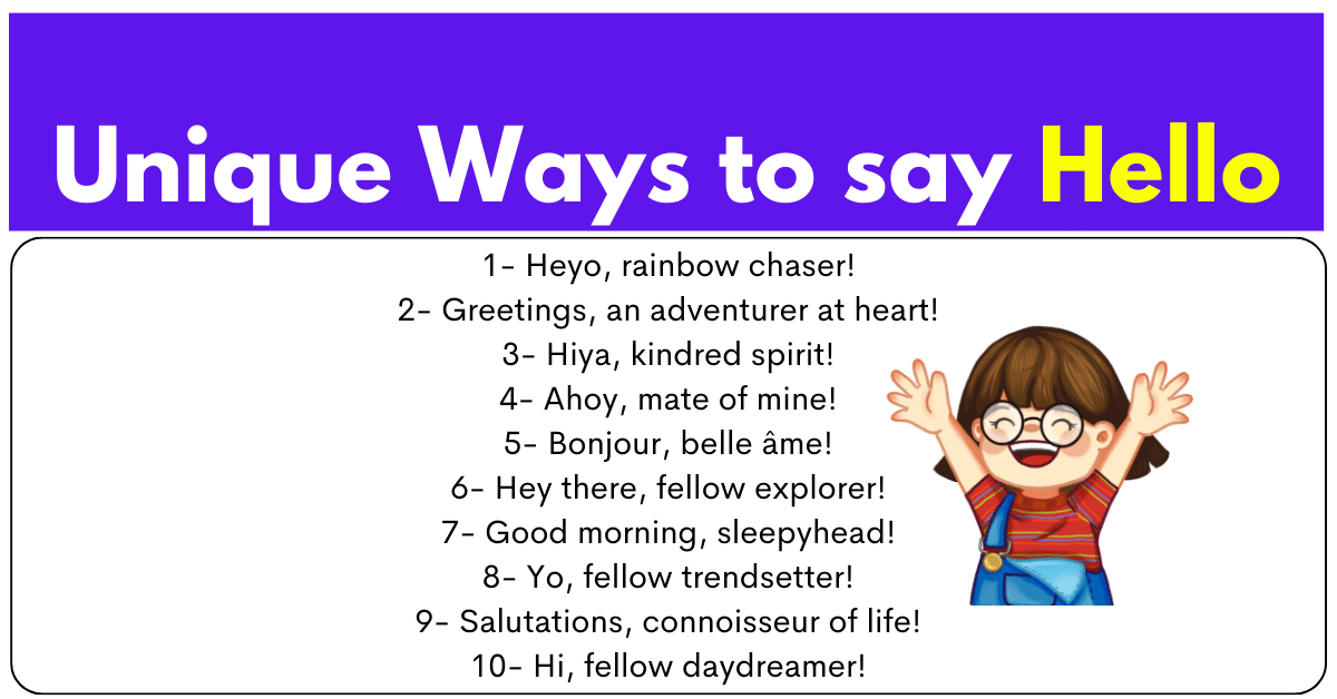 50+ Unique Ways To Say Hello - EngDic