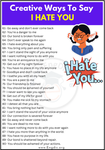 How to Say I Hate You! 150+ Creative Ways to Say - EngDic