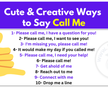 75+ Cute & Creative Ways to Say Call Me