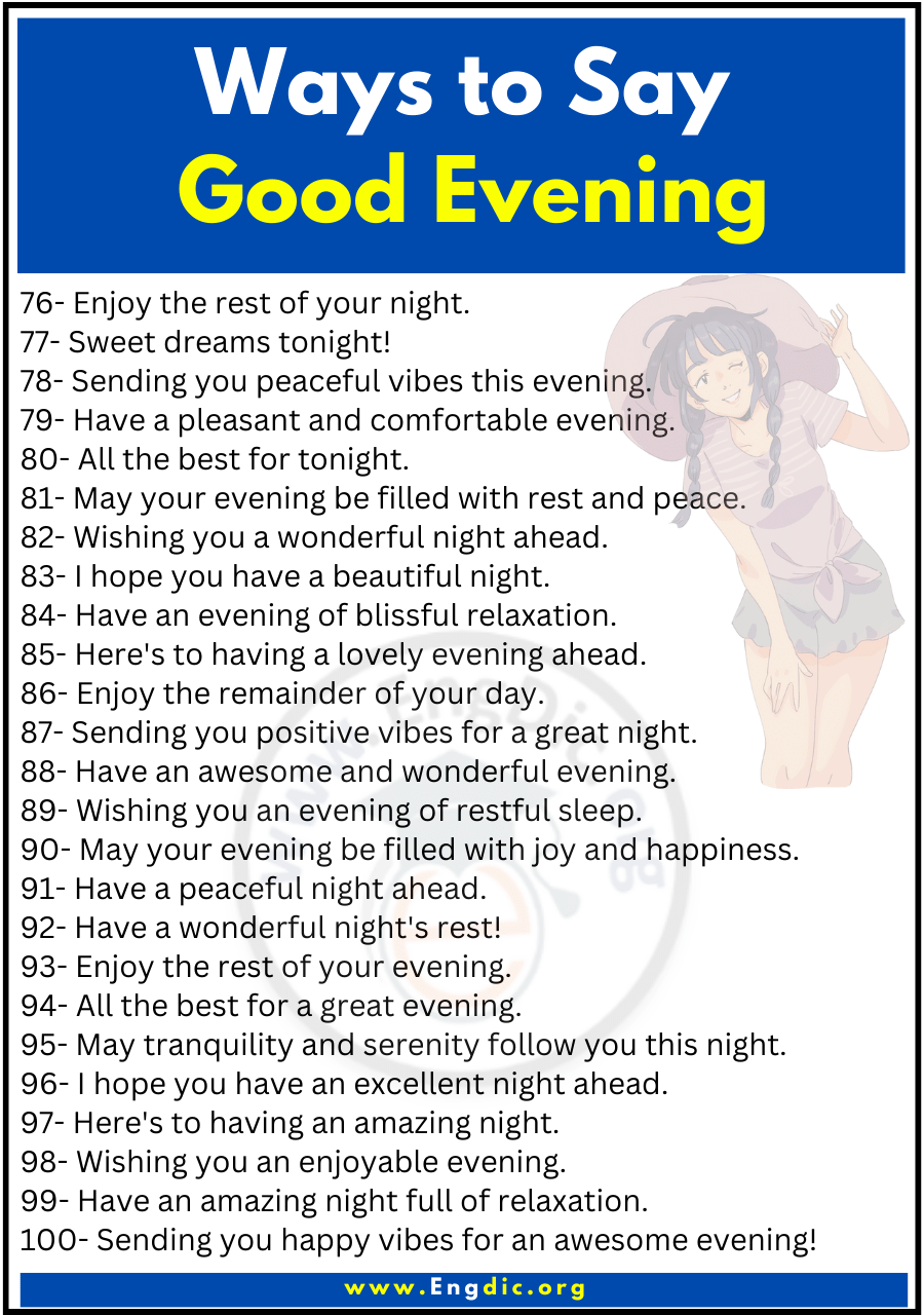 Ways to Say Good Evening 4