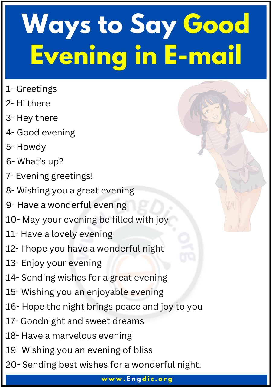 Ways to Say Good Evening in E mail