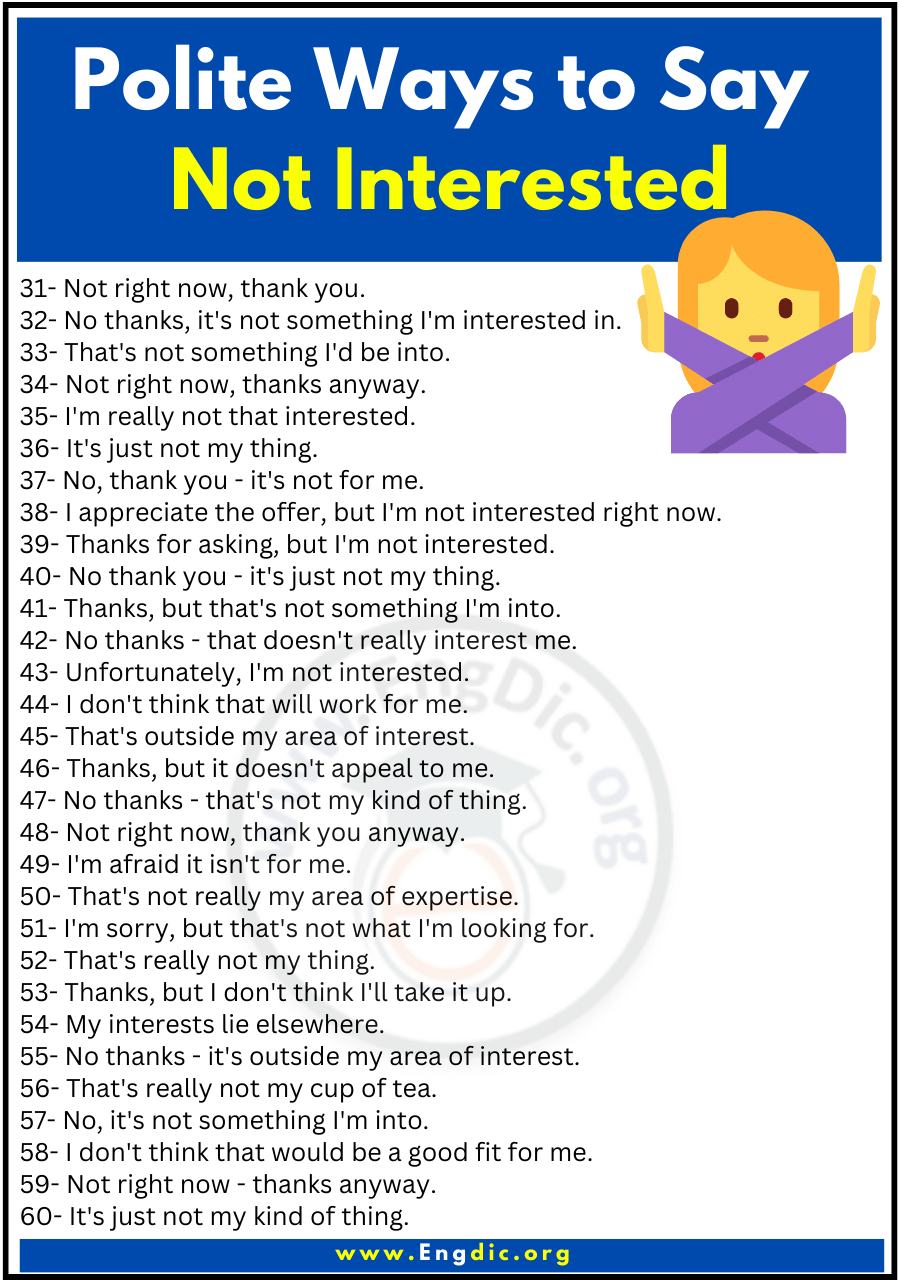 Ways to Say Not Interested 2