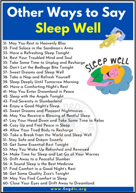 Other Words To Say Sleep Well